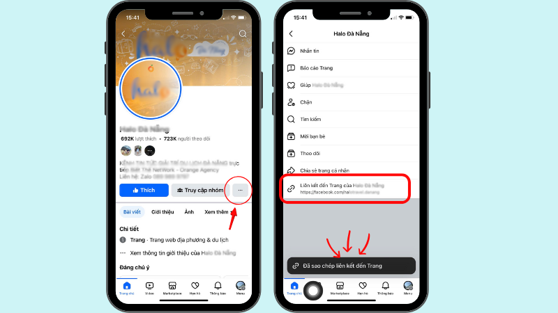 Lấy link page Facebook cần buff like, buff follow